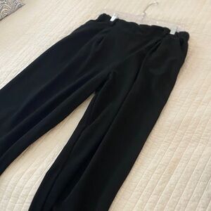 Viral Waffle High-Waisted Trousers in Black
